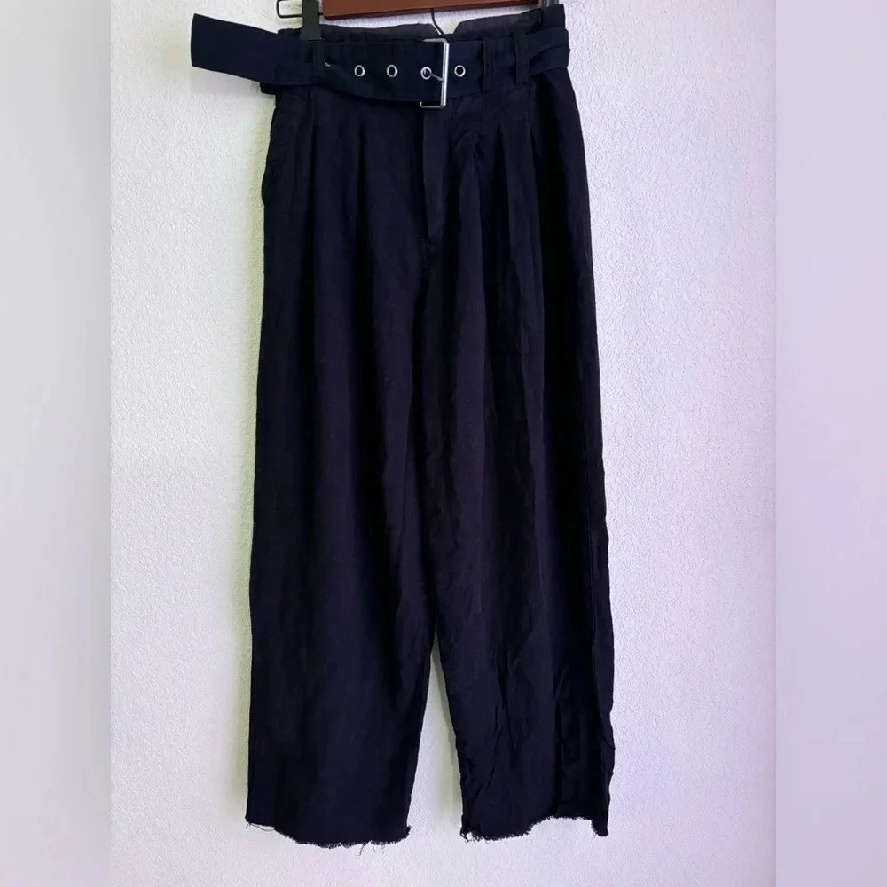 Free People High Waisted Linen Trouser